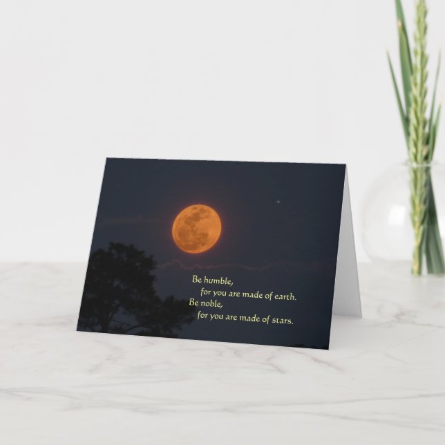 Vollmond steigend, Grußkarte "Be Noble" Karte (Vorderseite)