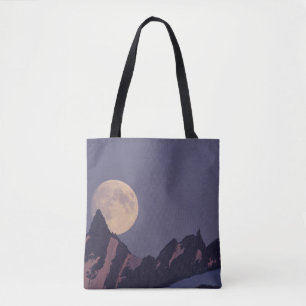 Vollmond steigt Chugach - Gebirge Alaska Tasche