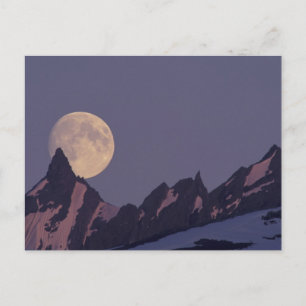 Vollmond steigt Chugach Mountains Alaska Postkarte