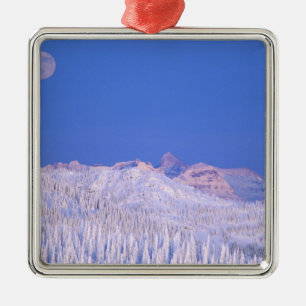 Vollmond steigt über dem Glacier-Nationalpark auf Ornament Aus Metall