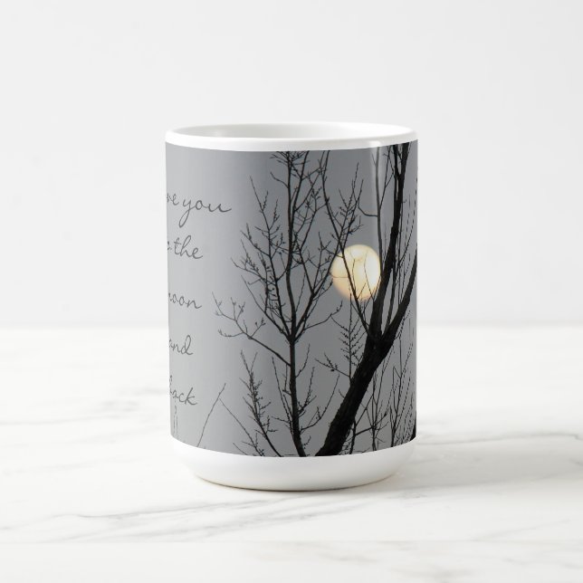 Vollmond u. Baum, i-Liebe Sie zum Mond und Kaffeetasse (Mittel)