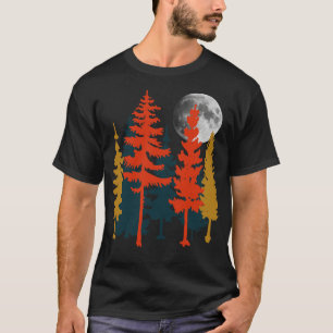 Vollmond über Bäumen in der Nacht T-Shirt