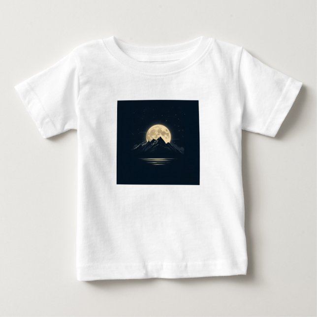 Vollmond über Berge - Landschaftlicher Nachthimmel Baby T-shirt (Vorderseite)