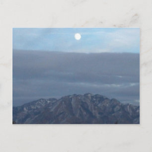 Vollmond über dem Berg Olympus Utah Postkarte