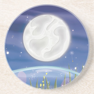 Vollmond über dem Teich Getränkeuntersetzer