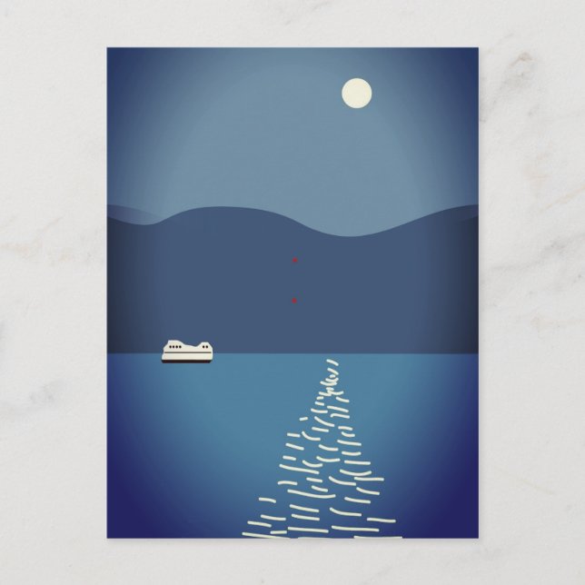 Vollmond über die Bergwelt Landschaft Postkarte (Vorderseite)