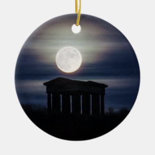 Vollmond über Penshaw Keramikornament