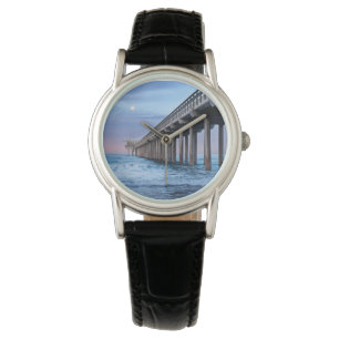 Vollmond über Pier, Kalifornien Armbanduhr