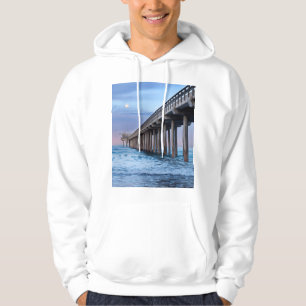 Vollmond über Pier, Kalifornien Hoodie