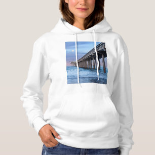 Vollmond über Pier, Kalifornien Hoodie