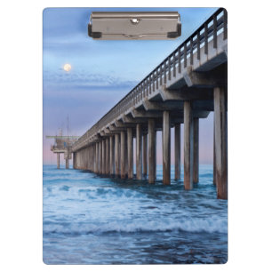 Vollmond über Pier, Kalifornien Klemmbrett