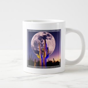Vollmond über Saguaro-Kakteen Jumbo-Tasse