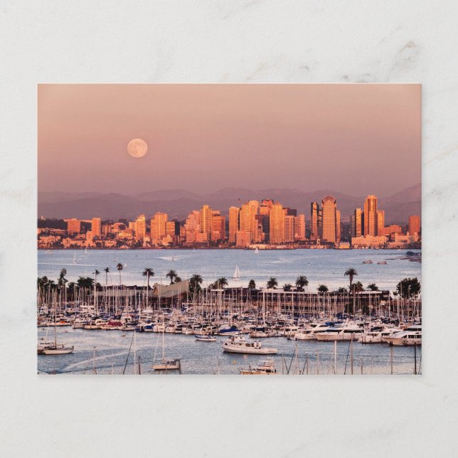 Vollmond über San Diego Postkarte (Vorderseite)