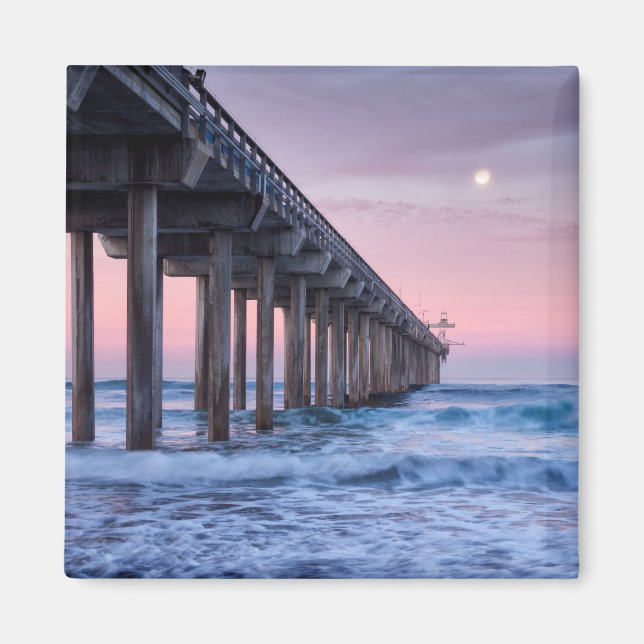 Vollmond über Scripps Pier Magnet (Vorne)