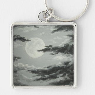 Vollmond und bewölkter schlüsselanhänger
