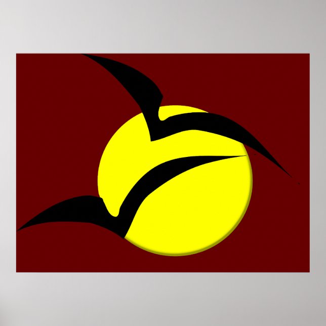 Vollmond- und Flechtposter Poster (Vorne)