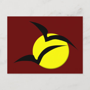 Vollmond und Fledermäuse Postkarte