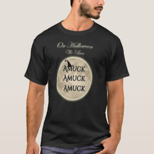 Vollmond und Hexenhut zu Halloween laufen wir Amuc T-Shirt