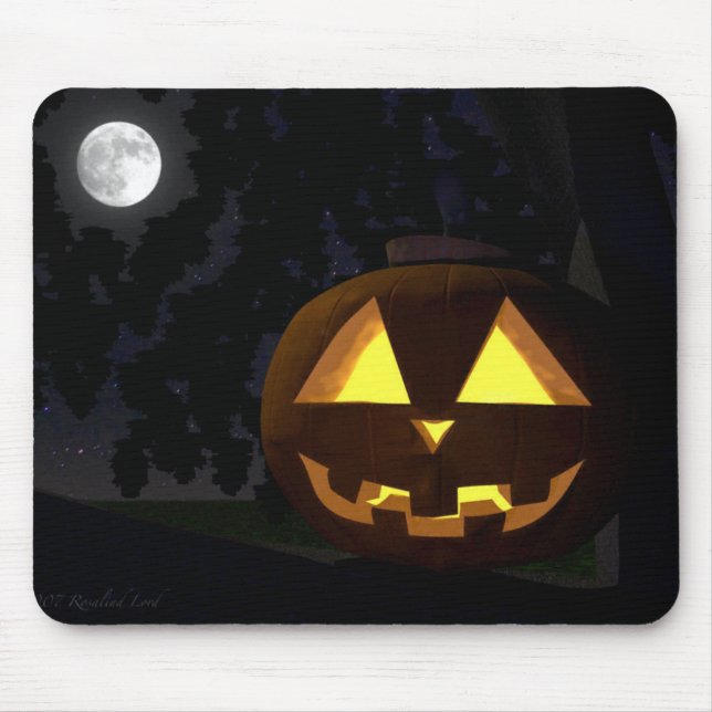 Vollmond und Jack O'Lantern Mousepad (Vorne)