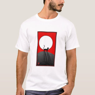 Vollmond und Katze T-Shirt