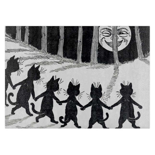 Vollmond und Katzen, Louis Wain Schneidebrett (Vorderseite)