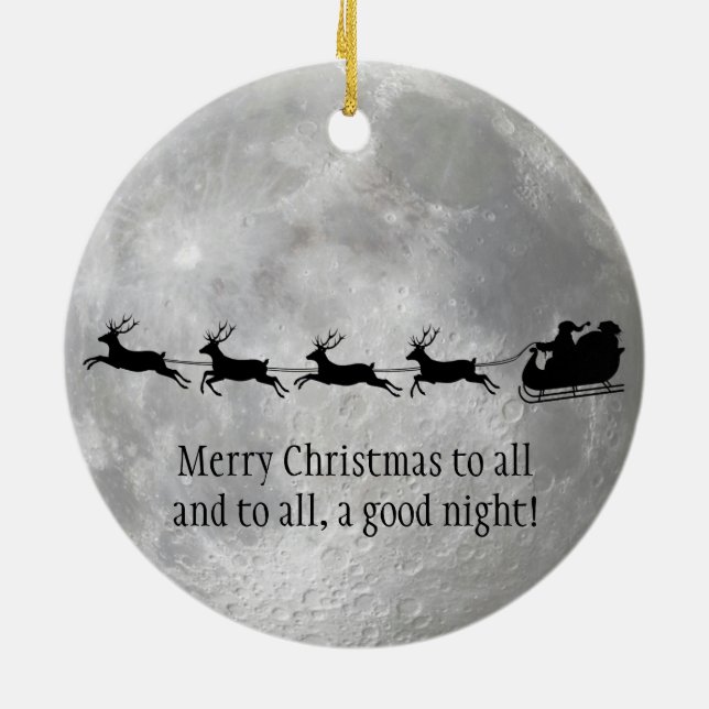 Vollmond und Weihnachtsdekoration Keramik Ornament (Hinten)