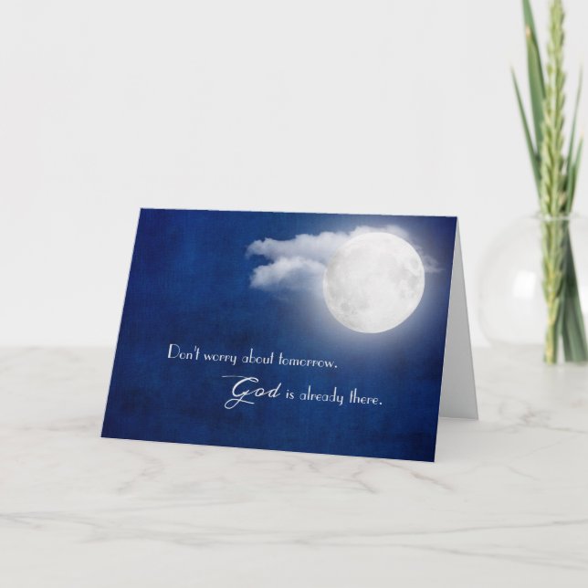 Vollmond und Wolke denken Karte (Vorderseite)