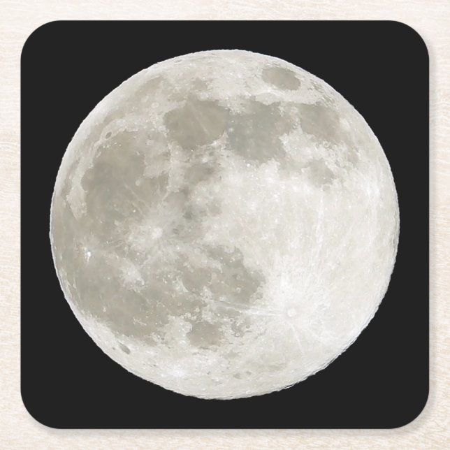 Vollmond-Untersetzer Rechteckiger Pappuntersetzer (Vorderseite)