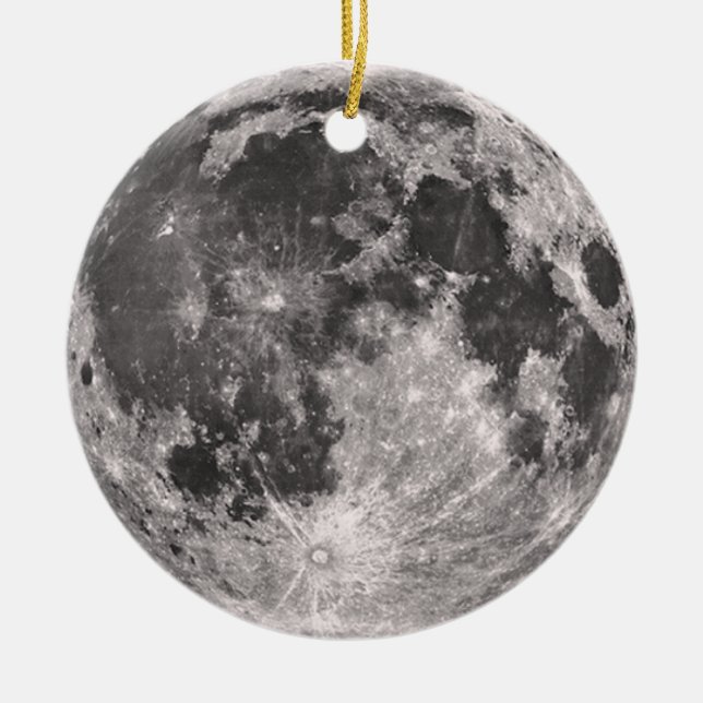 Vollmond-Verzierung Keramik Ornament (Vorne)