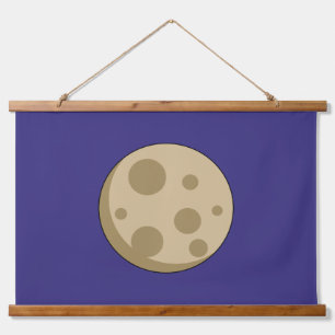 Vollmond Wandteppich Mit Holzrahmen