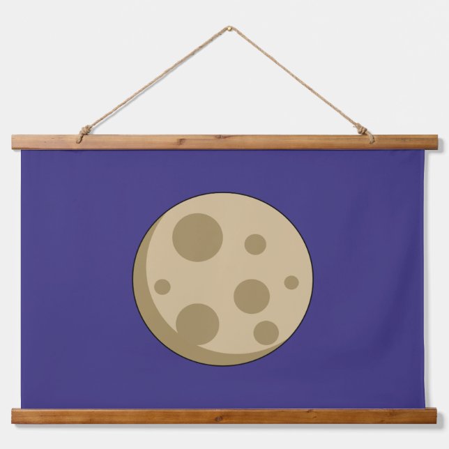 Vollmond Wandteppich Mit Holzrahmen (Vorne)