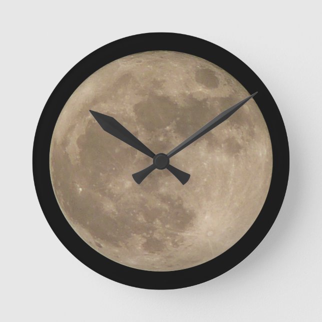 Vollmond-Wanduhren und Dekoration der Monduele Runde Wanduhr (Vorderseite)