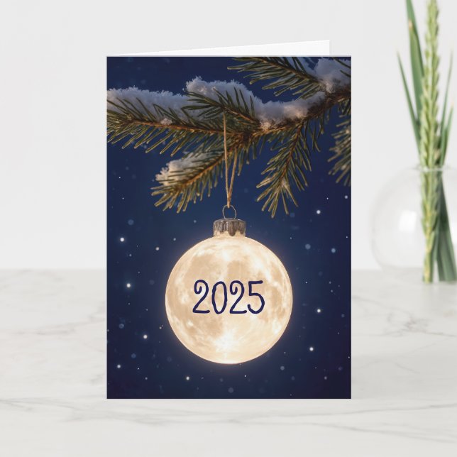 Vollmond Weihnachtsschmuck 2025 Karte (Vorderseite)