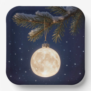 Vollmond Weihnachtsschmuck Pappteller