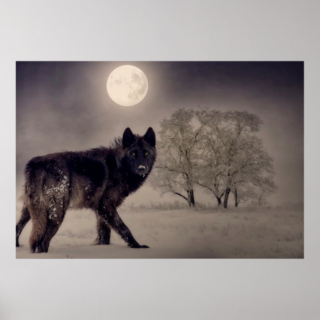 Vollmond Wolf. Poster (Vorne)