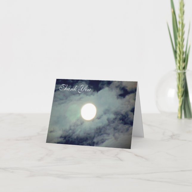 Vollmond Wolken Natur Danke Karte (Vorderseite)