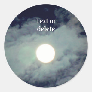 Vollmond Wolken Natur Personalisiert Runder Aufkleber