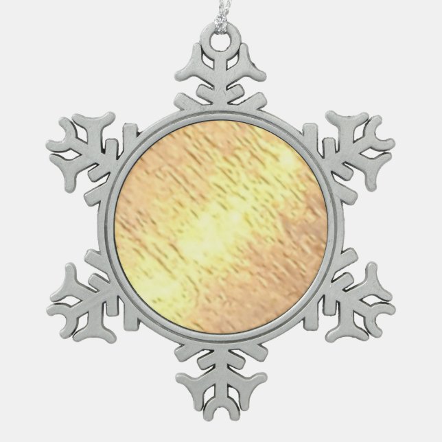 Vollmond-Zinnenschneeflocke Schneeflocken Zinn-Ornament (Vorderseite)