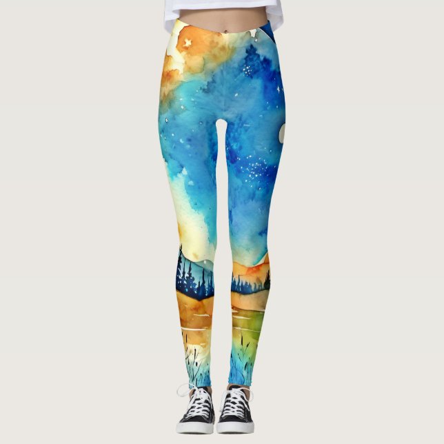 Vollmondmalerei Leggings (Vorderseite)