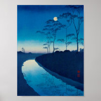 Vollmondnacht, Koho Shoda, Holzschnitt