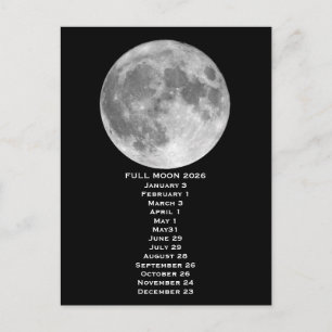 Vollmondphasen 2026 Postkarte
