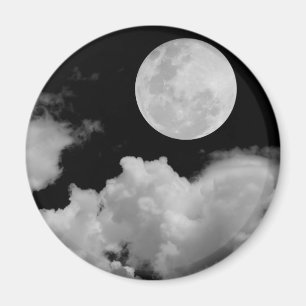 VOLLMONDSCHWUNKTE SCHWARZ UND WEISS MAGNET