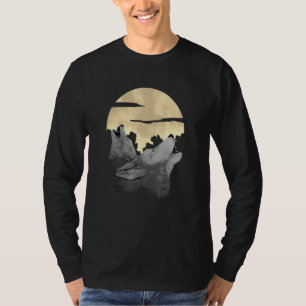 Vollmondwolf Wölfe Heulen Wald Nebel Jäger An T-Shirt