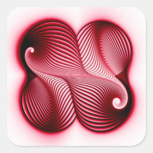 Vollrote Form Quadratischer Aufkleber