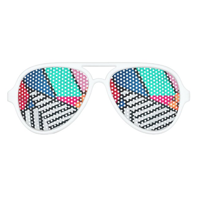 Vollständig 80er Anstrichfarben Partybrille (Vorderseite)