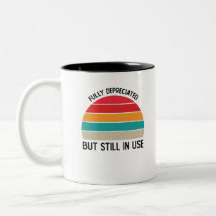 Vollständig abgeschrieben, aber noch in Gebrauch Zweifarbige Tasse