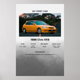 Vollständig anpassbare Erste-Auto-Erinnerung Poster