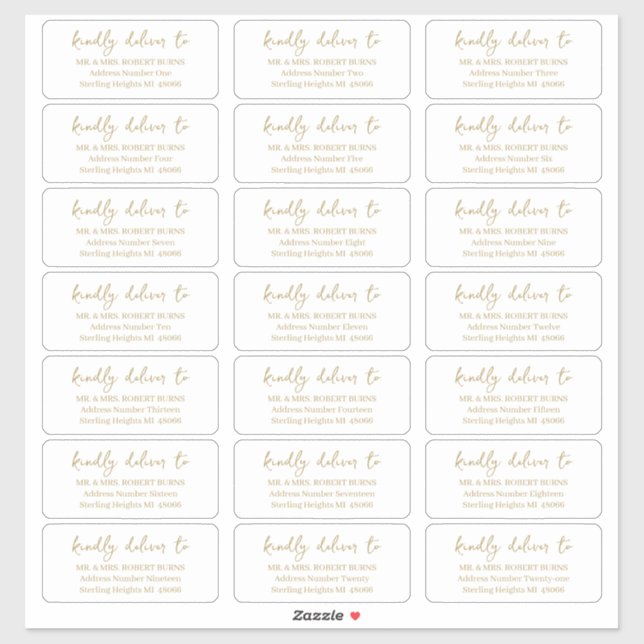 Vollständig anpassbare Gästeliste Mailing Labels (Blatt)