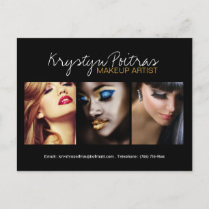 Vollständig anpassbare Makeup Artist Comp Card Postkarte