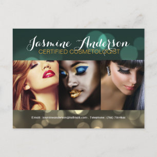 Vollständig anpassbare Makeup Artist Comp Card Postkarte